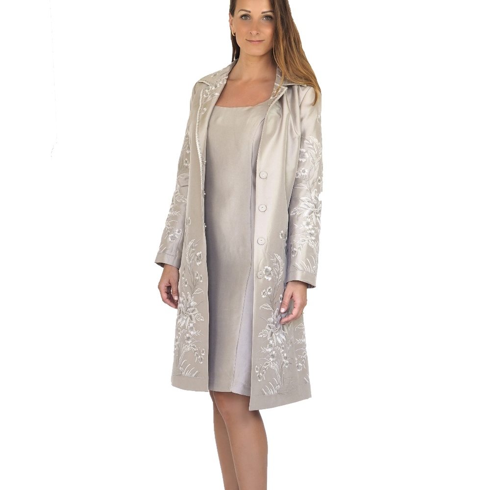 2PC•Eileen West Mother of the Bride Silk DressCoat